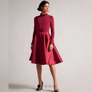 New with Tags Ted Baker Zadi Knitted Frill Dress with Full Skirt. Size 3